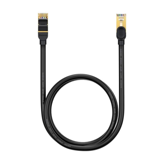 Bild 2, BASEUS Baseus 1m Cat7 RJ45 Nätverkskabel Svart - Teknikhallen.se