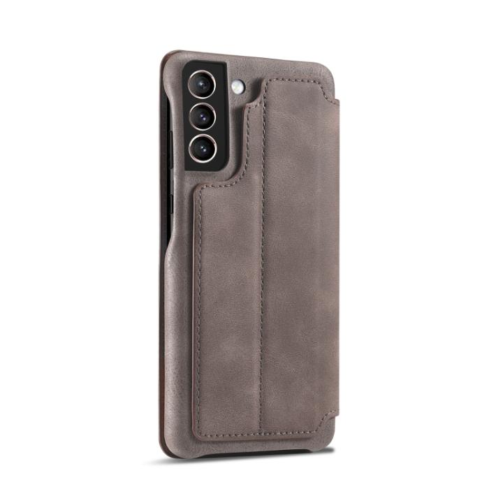 Bild 3, LC.IMEEKE LC.IMEEKE Samsung Galaxy S21 FE Fodral Retro Flip Läder Brun - Teknikhallen.se