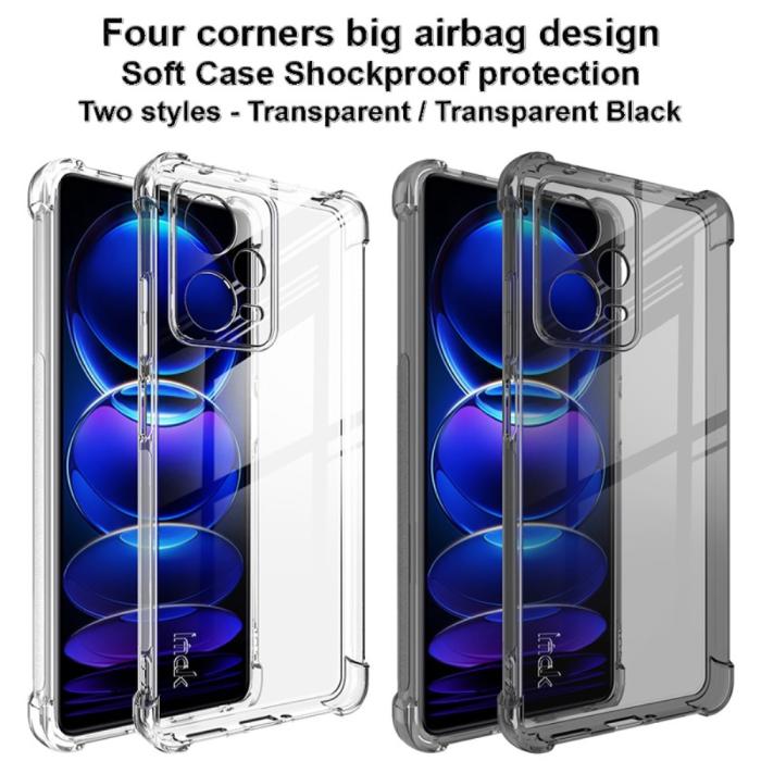 Bild 6, IMAK IMAK Xiaomi Redmi Note 12 Pro 5G Skal Shockproof TPU Tonad Svart - Teknikhallen.se