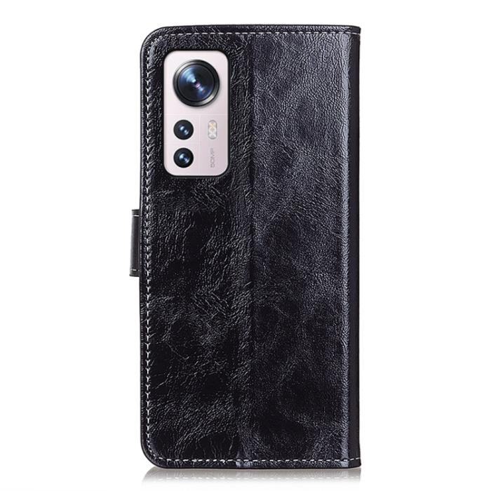 Bild 3,  Xiaomi 12 Pro Fodral Crazy Horse Svart - Teknikhallen.se