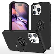  iPhone 16 Pro Skal Med Ringh&aring;llare Kickstand Svart - Teknikhallen.se