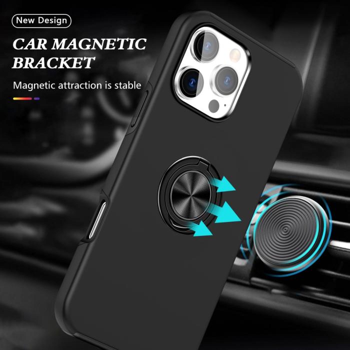 Bild 2,  iPhone 16 Pro Skal Med Ringhållare Kickstand Svart - Teknikhallen.se