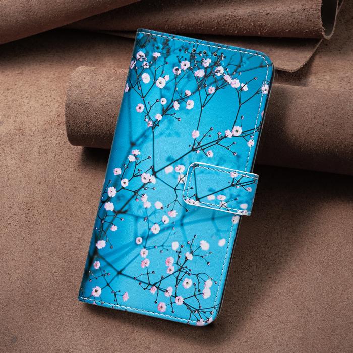 Bild 4,  Google Pixel 11 Pro XL Fodral Läder Med Tryck Blommor - Teknikhallen.se