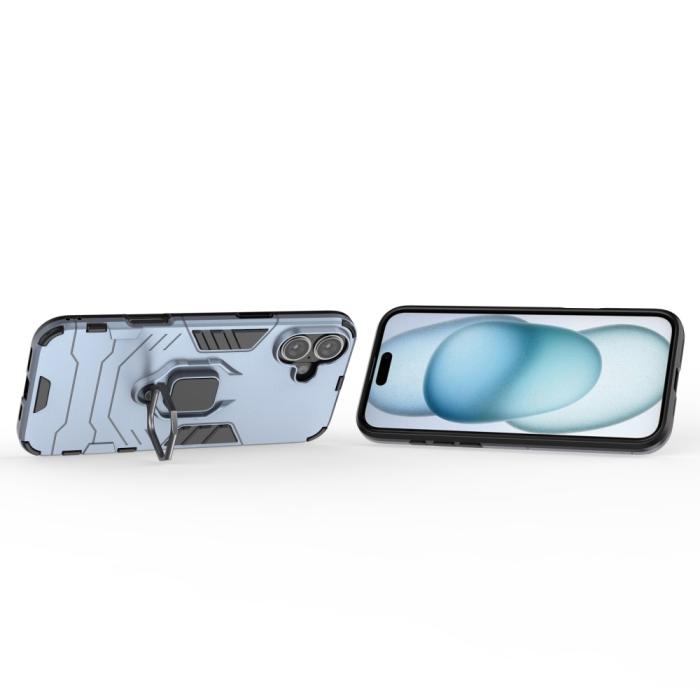 Bild 4,  iPhone 16 Plus Skal Hybrid Armor Ring Blå - Teknikhallen.se