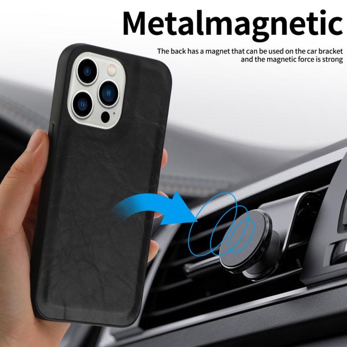 Bild 6,  iPhone 15 Plus 2in1 Magnet Fodral Crazy Horse Svart - Teknikhallen.se