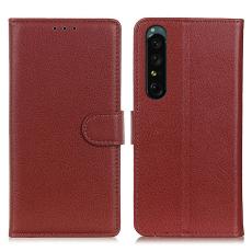  Sony Xperia 1 V Fodral Litchi L&auml;der Brun - Teknikhallen.se