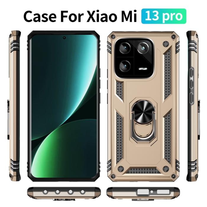 Bild 2,  Xiaomi 13 Pro 5G Skal Ring Armor Guld - Teknikhallen.se