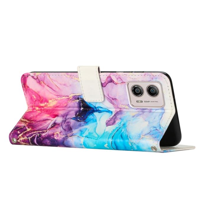 Bild 3,  Motorola Moto G73 5G Fodral Marmor Rosa/Lila - Teknikhallen.se