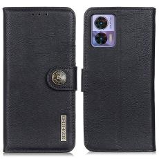 KHAZNEH KHAZNEH Motorola Edge 30 Neo 5G Fodral L&auml;der Svart - Teknikhallen.se