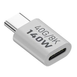  140W USB 3.1 USB-C Hane till USB-C Hona Adapter 8K 40Gbps Vit - Teknikhallen.se