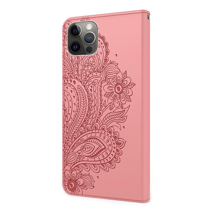 Bild 3,  iPhone 13 Pro - Flower Mandala Läder Fodral - Roséguld - Teknikhallen.se