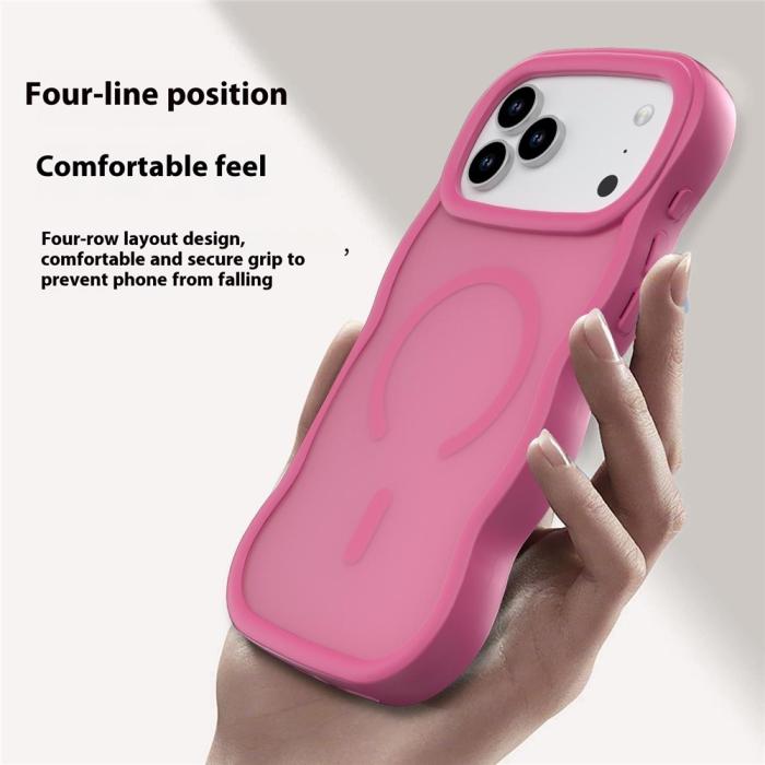 Bild 6,  iPhone 17 Pro Skal MagSafe Wavy Matt Ljus Rosa - Teknikhallen.se