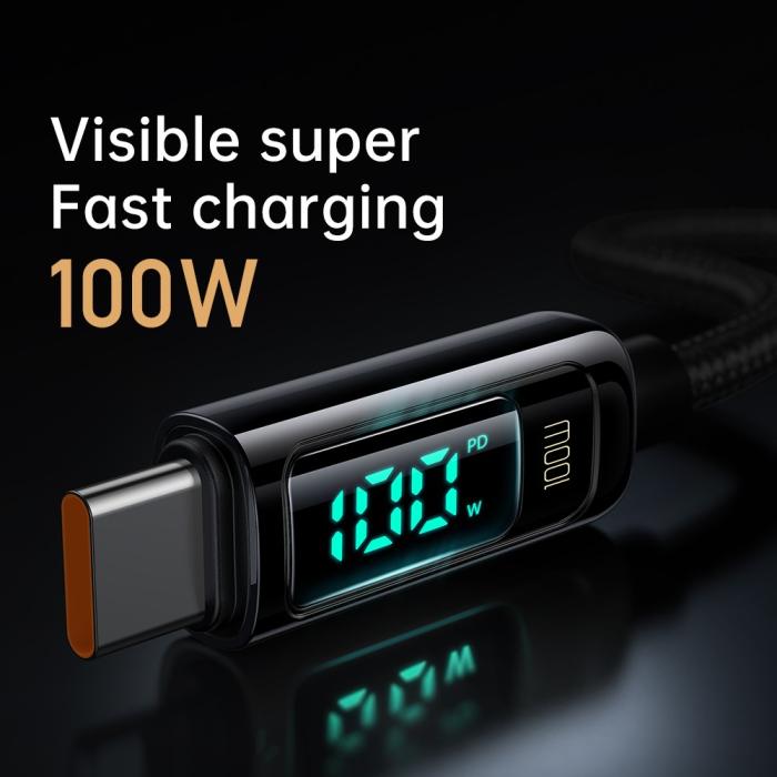 Bild 2, MCDODO Mcdodo 100W 1.2m USB-C - USB-C Snabbladdningskabel Svart - Teknikhallen.se