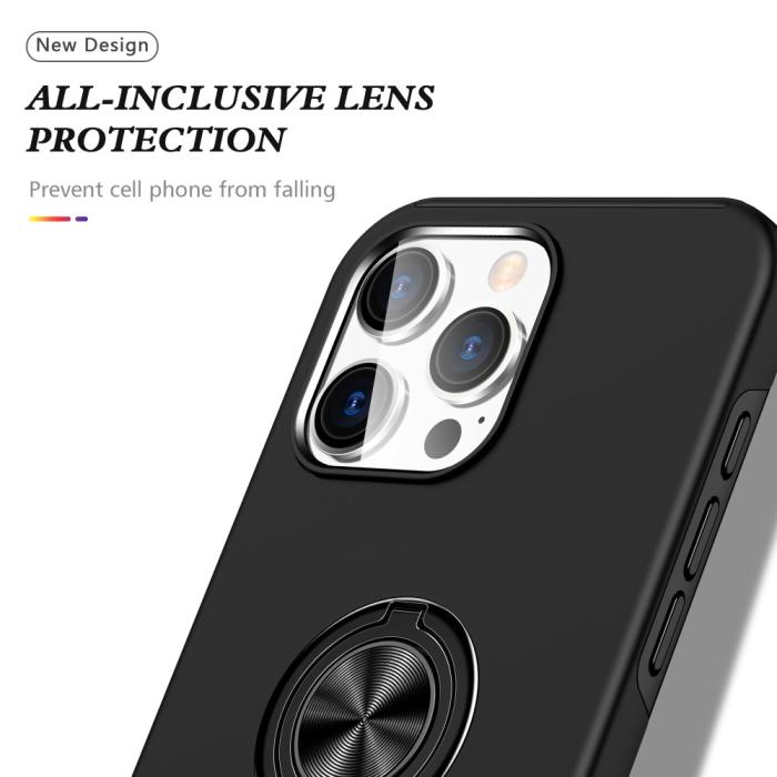 Bild 6,  iPhone 16 Pro Skal Med Ringhållare Kickstand Svart - Teknikhallen.se