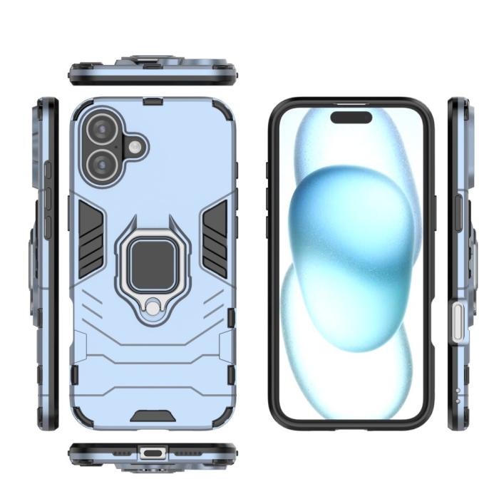 Bild 5,  iPhone 16 Plus Skal Hybrid Armor Ring Blå - Teknikhallen.se