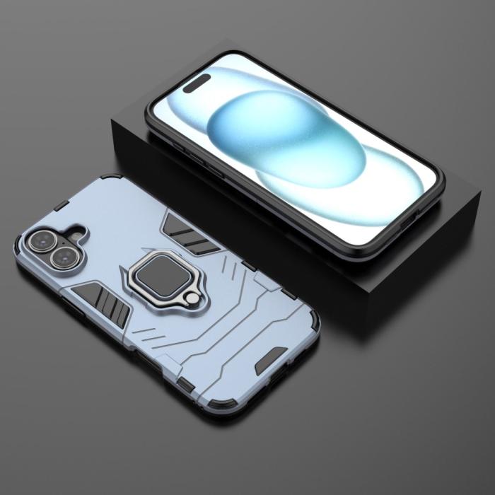 Bild 6,  iPhone 16 Plus Skal Hybrid Armor Ring Blå - Teknikhallen.se