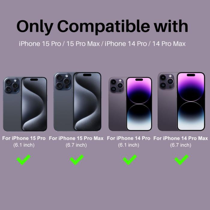 Bild 2, NORTHJO NORTHJO iPhone 15 Pro/Pro Max/14 Pro/Pro Max Linsskydd Strass 2-PACK Lila - Teknikhallen.se