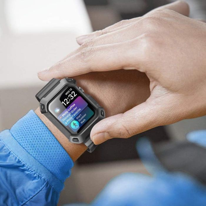 Bild 2, Supcase Supcase Apple Watch 44/45 mm Armband Unicorn Beetle Pro Svart - Teknikhallen.se