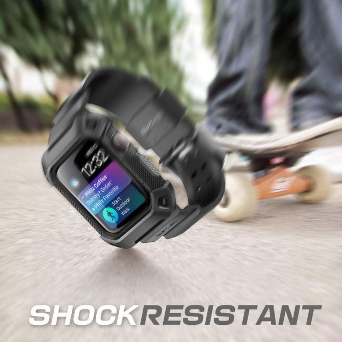 Bild 3, Supcase Supcase Apple Watch 44/45 mm Armband Unicorn Beetle Pro Svart - Teknikhallen.se