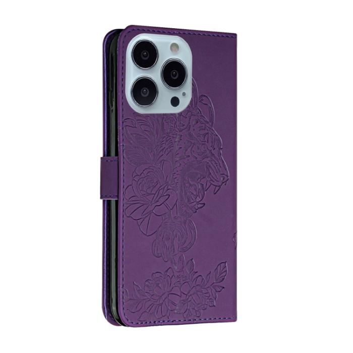 Bild 3,  iPhone 14 Pro Fodral Tiger Tryck Lila - Teknikhallen.se
