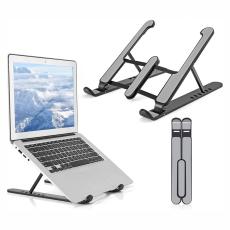  Vikbart Laptop Stativ, Justerbar H&ouml;jd Svart - Teknikhallen.se