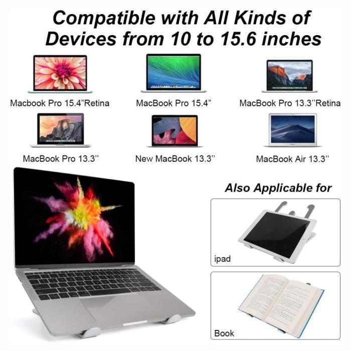 Bild 5,  Vikbart Laptop Stativ, Justerbar Höjd Svart - Teknikhallen.se