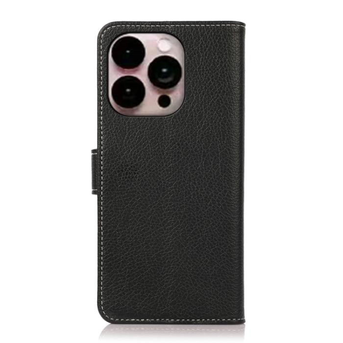 Bild 3,  iPhone 14 Pro Max Fodral Litchi Textur Svart - Teknikhallen.se