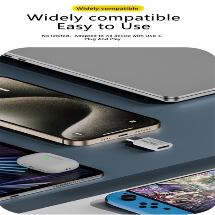 Bild 4,  140W USB 3.1 USB-C Hane till USB-C Hona Adapter 8K 40Gbps Vit - Teknikhallen.se