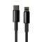 BASEUS Baseus Tungsten 1m 20W PD USB-C - Lightning Flätad Nylon Kabel - Svart - Teknikhallen.se