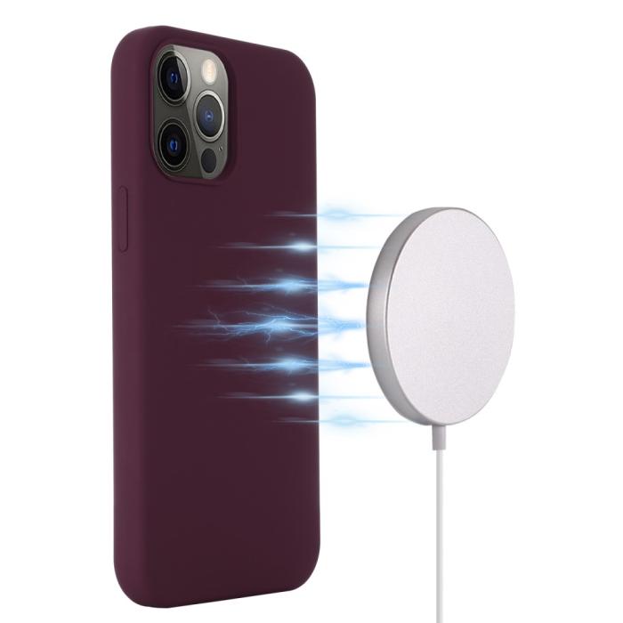 Bild 3,  iPhone 13 Pro - MagSafe Liquid Silikon Skal - Vinröd - Teknikhallen.se