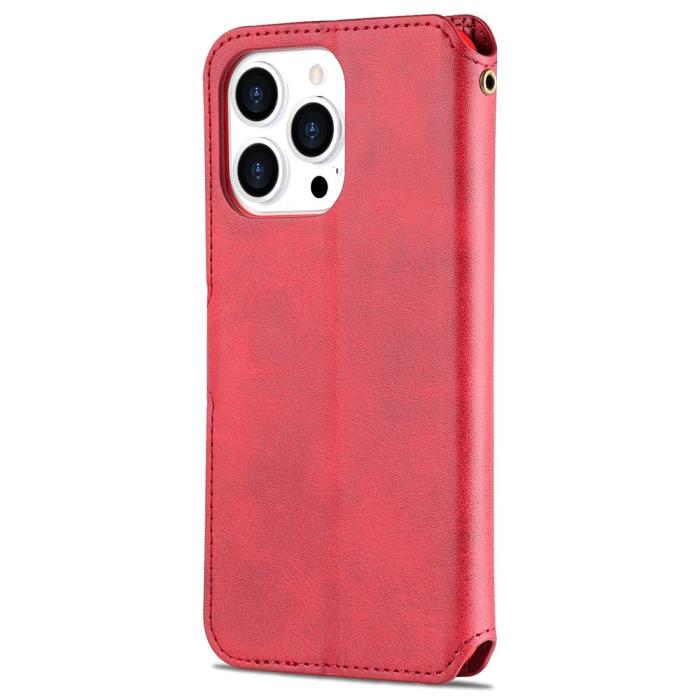 Bild 3, AZNS iPhone 13 Pro - AZNS Läder Fodral - Röd - Teknikhallen.se