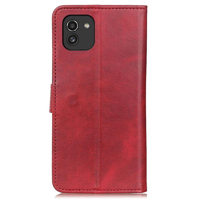Bild 3,  Samsung Galaxy A03 Fodral Solid Läder Röd - Teknikhallen.se