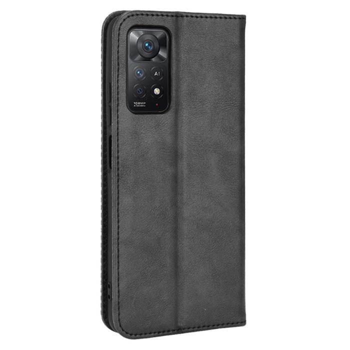 Bild 3,  Xiaomi Redmi Note 11 Pro 5G Fodral Flip Vintage Svart - Teknikhallen.se