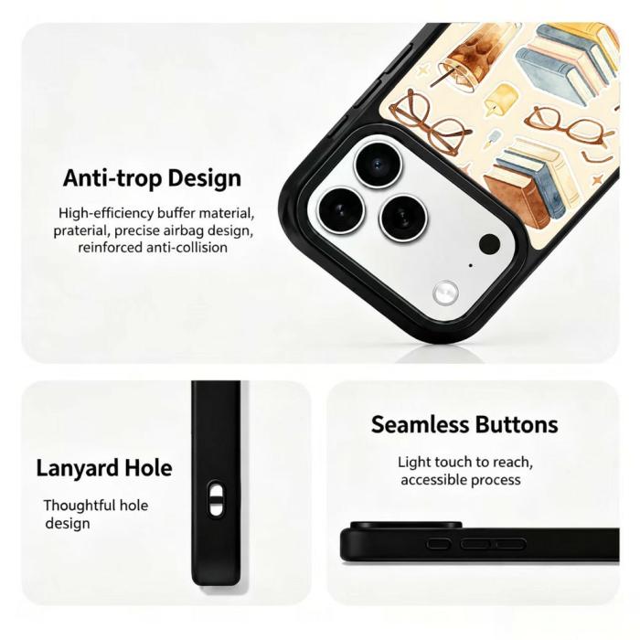 Bild 3,  iPhone 18 Pro Max/17 Pro Max Skal MagSafe UV-Mönster Böcker - Teknikhallen.se