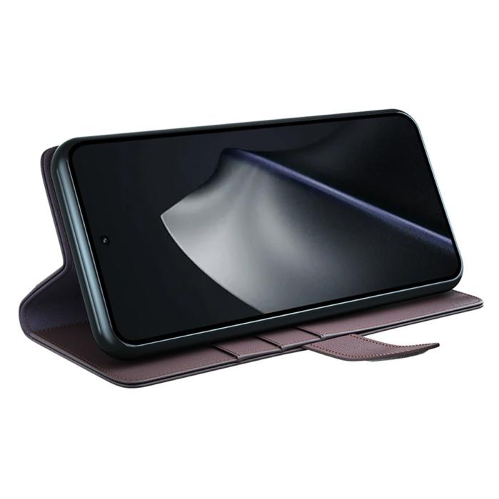 Bild 2,  Xiaomi 17T Fodral Premium Split Läder Brun - Teknikhallen.se