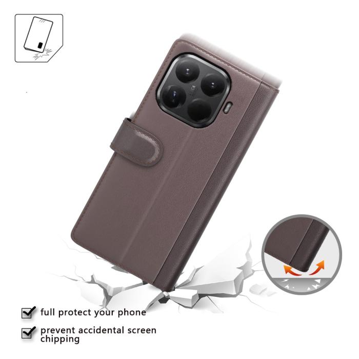 Bild 4,  Xiaomi 17T Fodral Premium Split Läder Brun - Teknikhallen.se
