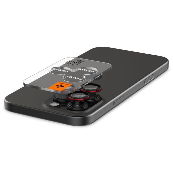 Bild 3, Spigen Spigen iPhone 16/15/14 Pro/Pro Max 2-PACK Linsskydd Optik GLAS.tR - Teknikhallen.se