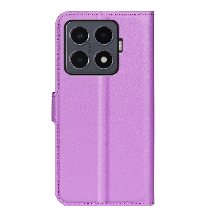 Bild 3,  Xiaomi 15T Pro Fodral Litchi Läder Lila - Teknikhallen.se
