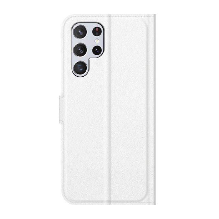 Bild 3,  Samsung Galaxy S22 Ultra Fodral Litchi Läder Vit - Teknikhallen.se