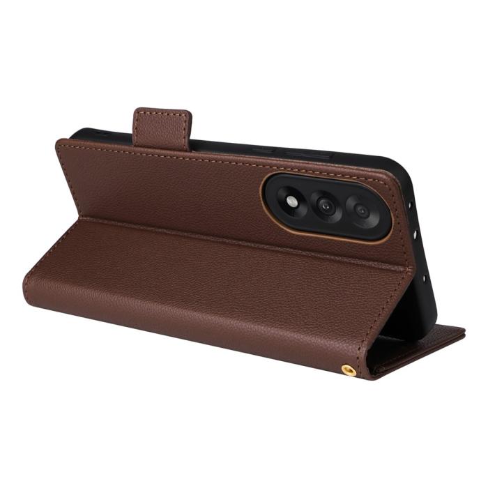 Bild 4,  OnePlus Nord 5 5G Fodral Litchi Läder Brun - Teknikhallen.se