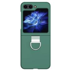  Galaxy Z Flip 6 / 7 FE Skal Skin Touch Ringh&aring;llare M&ouml;rk Gr&ouml;n - Teknikhallen.se