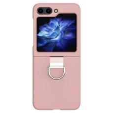  Galaxy Z Flip 6 / 7 FE Skal Skin Touch Ringh&aring;llare Rosa - Teknikhallen.se