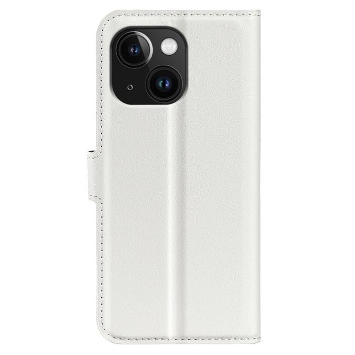 Bild 6,  iPhone 15 Plus Fodral Litchi Textur Vit - Teknikhallen.se