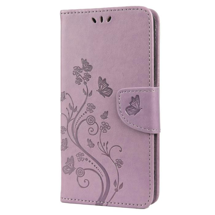 Bild 2,  Samsung Galaxy S22 Plus Fodral Butterfly Läder Lila - Teknikhallen.se