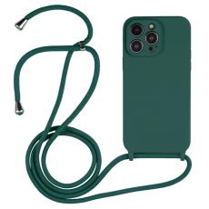  iPhone 15 Pro Skal Silikon Med Snodd Tallgr&ouml;n - Teknikhallen.se