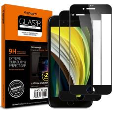 Spigen iPhone 7/8/SE 2020/2022 Spigen 2-PACK Helt&auml;ckande Sk&auml;rmskydd H&auml;rdat Glas - Teknikhallen.se