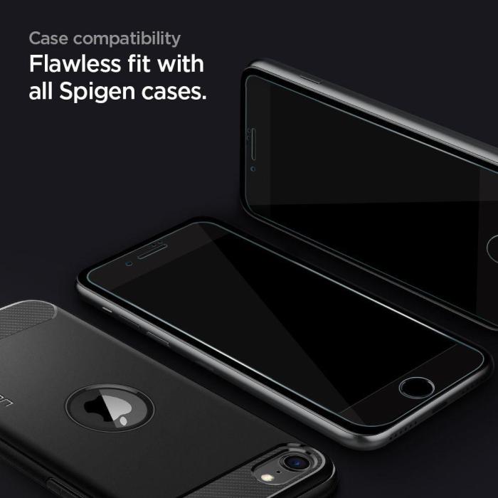 Bild 5, Spigen iPhone 7/8/SE 2020/2022 Spigen 2-PACK Heltäckande Skärmskydd Härdat Glas - Teknikhallen.se
