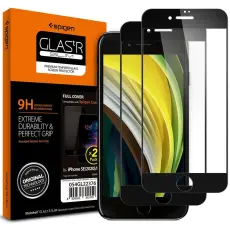 Spigen iPhone 7/8/SE 2020/2022 Spigen 2-PACK Helt&auml;ckande Sk&auml;rmskydd H&auml;rdat Glas - Teknikhallen.se