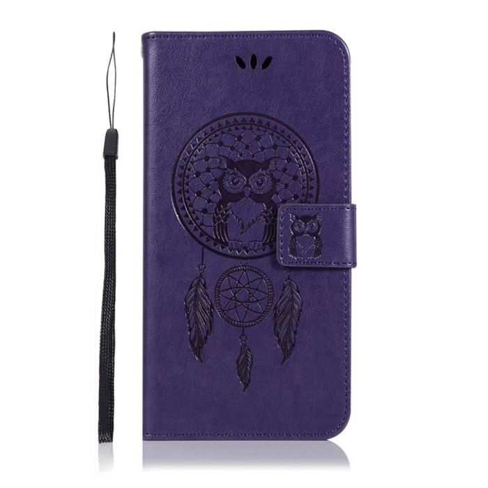 Bild 2,  iPhone 13 Pro - Owl Dream Catcher Läder Fodral - Lila - Teknikhallen.se
