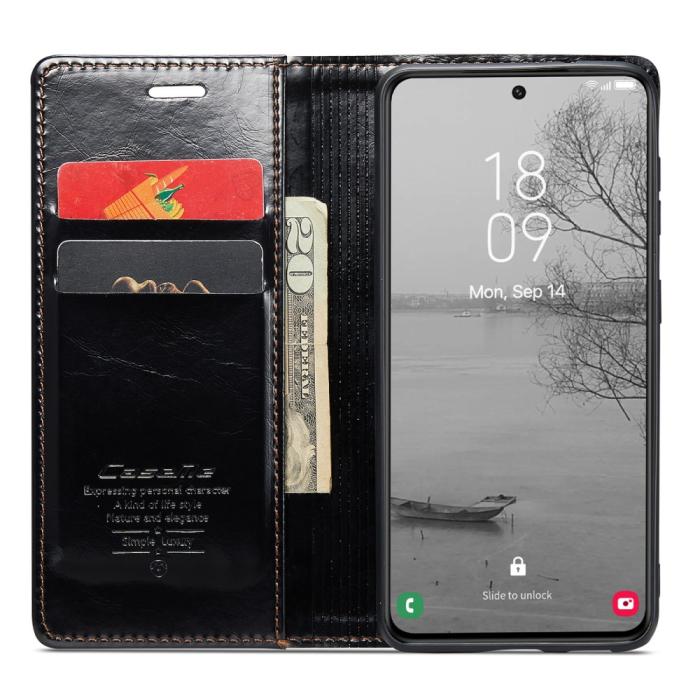 Bild 2, CASEME CASEME Samsung Galaxy S23 Plus Fodral Wax Textur Svart - Teknikhallen.se